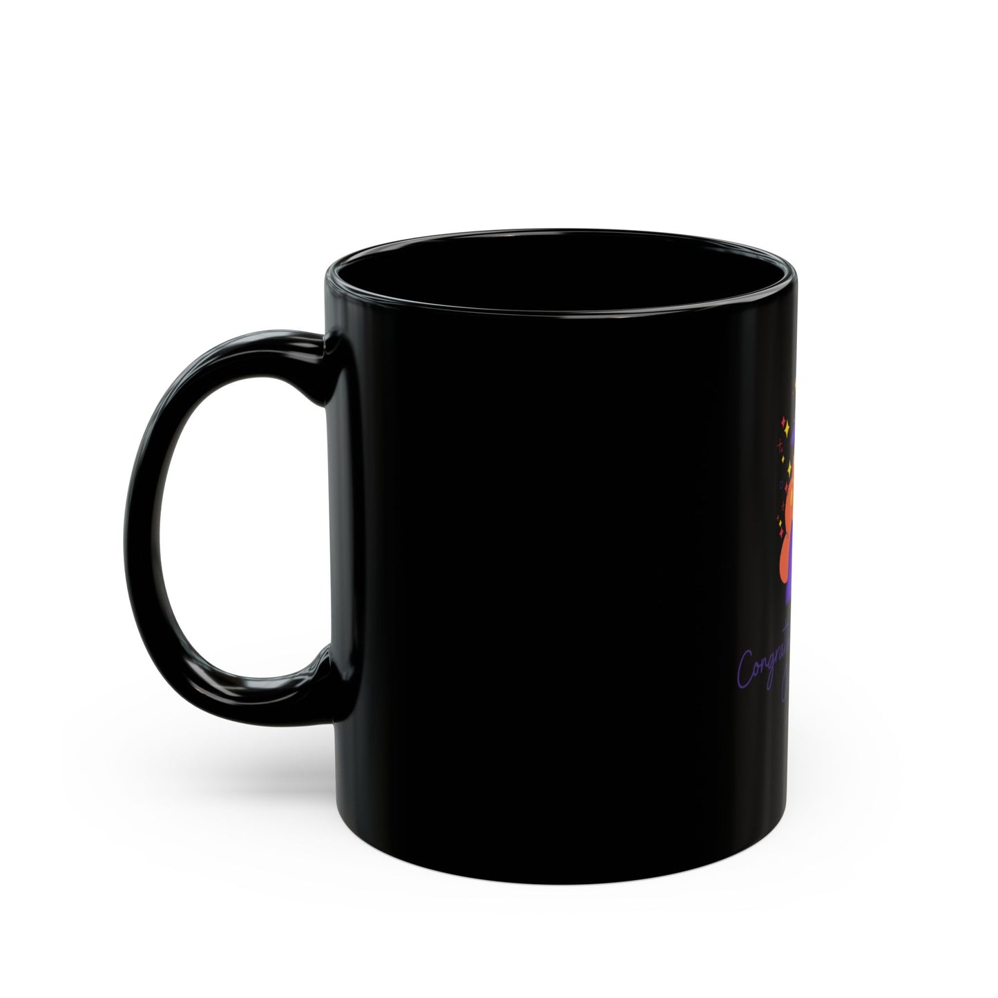 Graduation Congrats Mug – "Congratulations On Your Graduation" Class of 2025 Black Coffee Cup