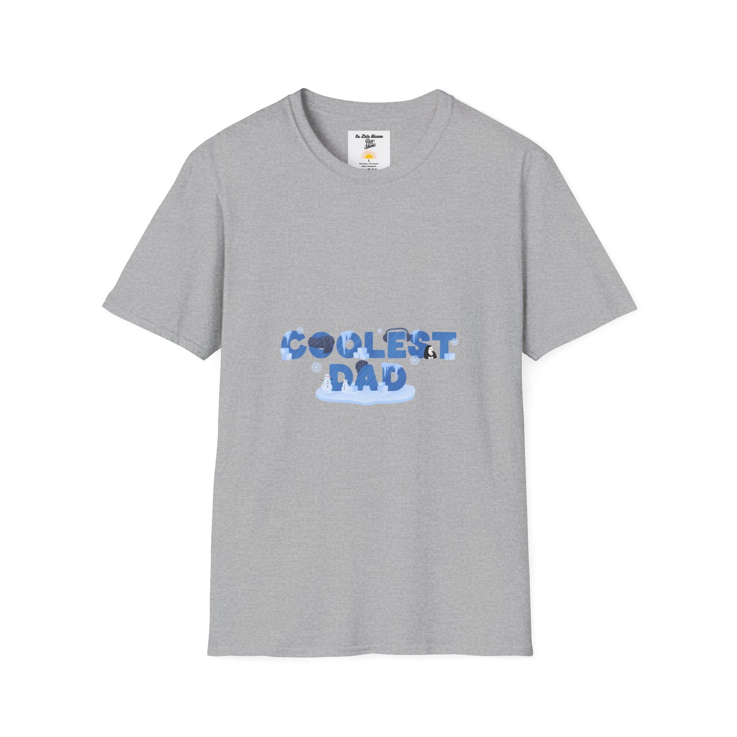 Coolest Dad T-Shirt — Blue Pattern "Coolest Dad" Graphic Tee