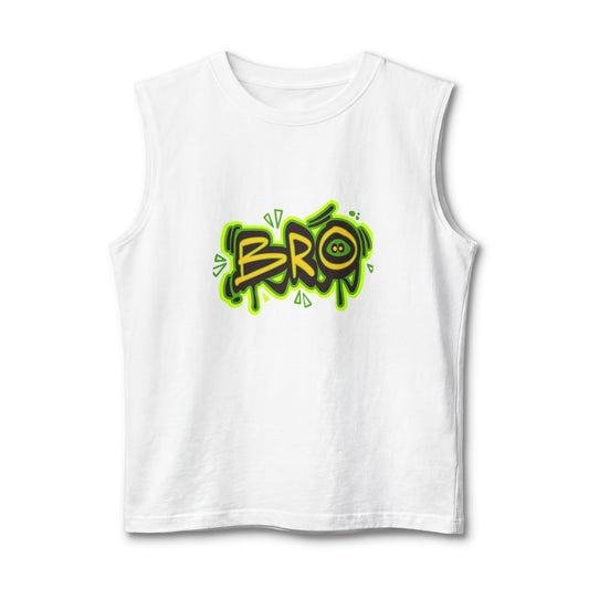 Bro Graffiti Muscle Tank — Neon Streetwear Sleeveless Tee