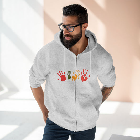 Autumn Handprint Zip Hoodie — Art Design
