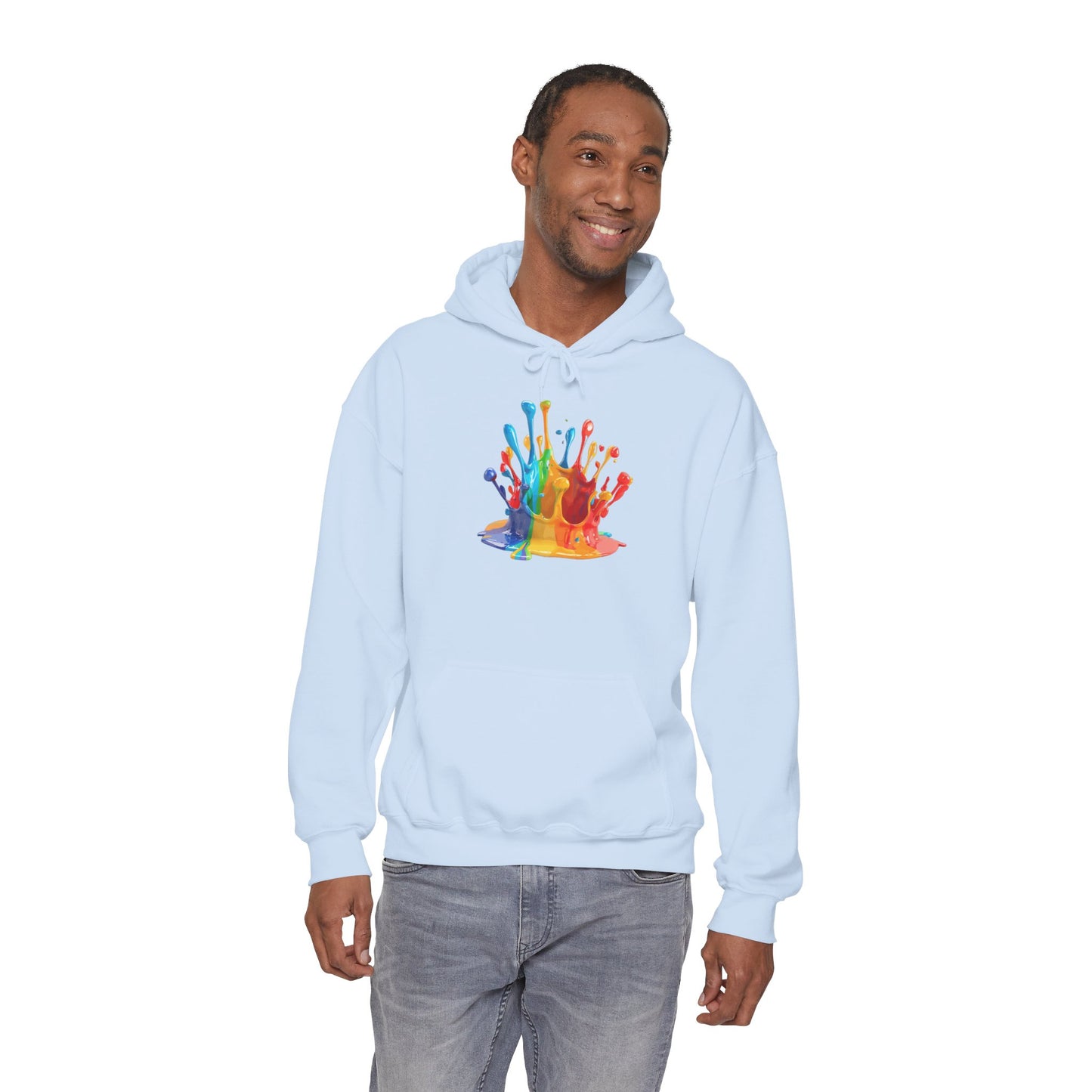 Color Splash Crown Hoodie – Rainbow Paint Crown Graphic Sweatshirt
