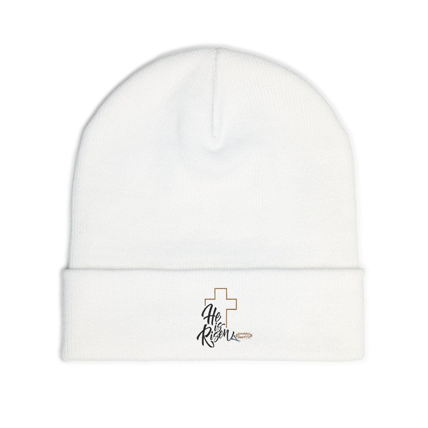 He Is Risen Embroidered Knit Beanie