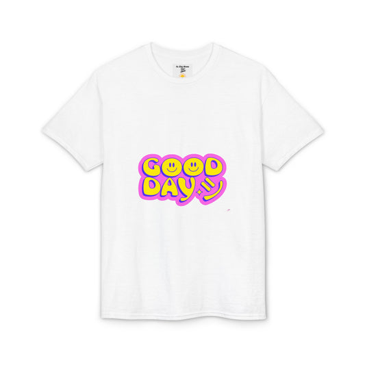 Good Day Smiley T-Shirt — Retro Neon Positive Vibes Tee