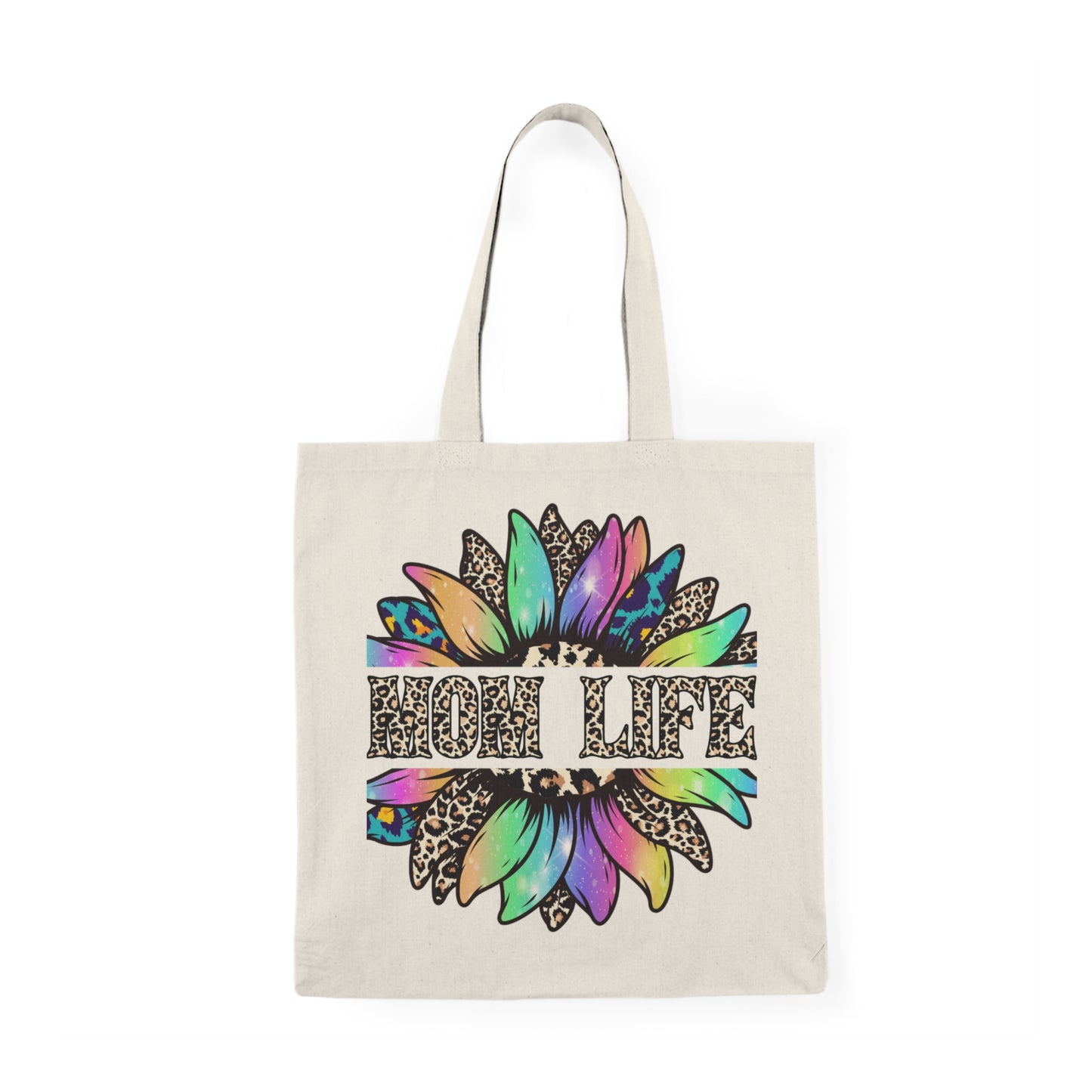 High Life Floral Tote Bag — Colorful Sunflower Canvas Grocery Tote