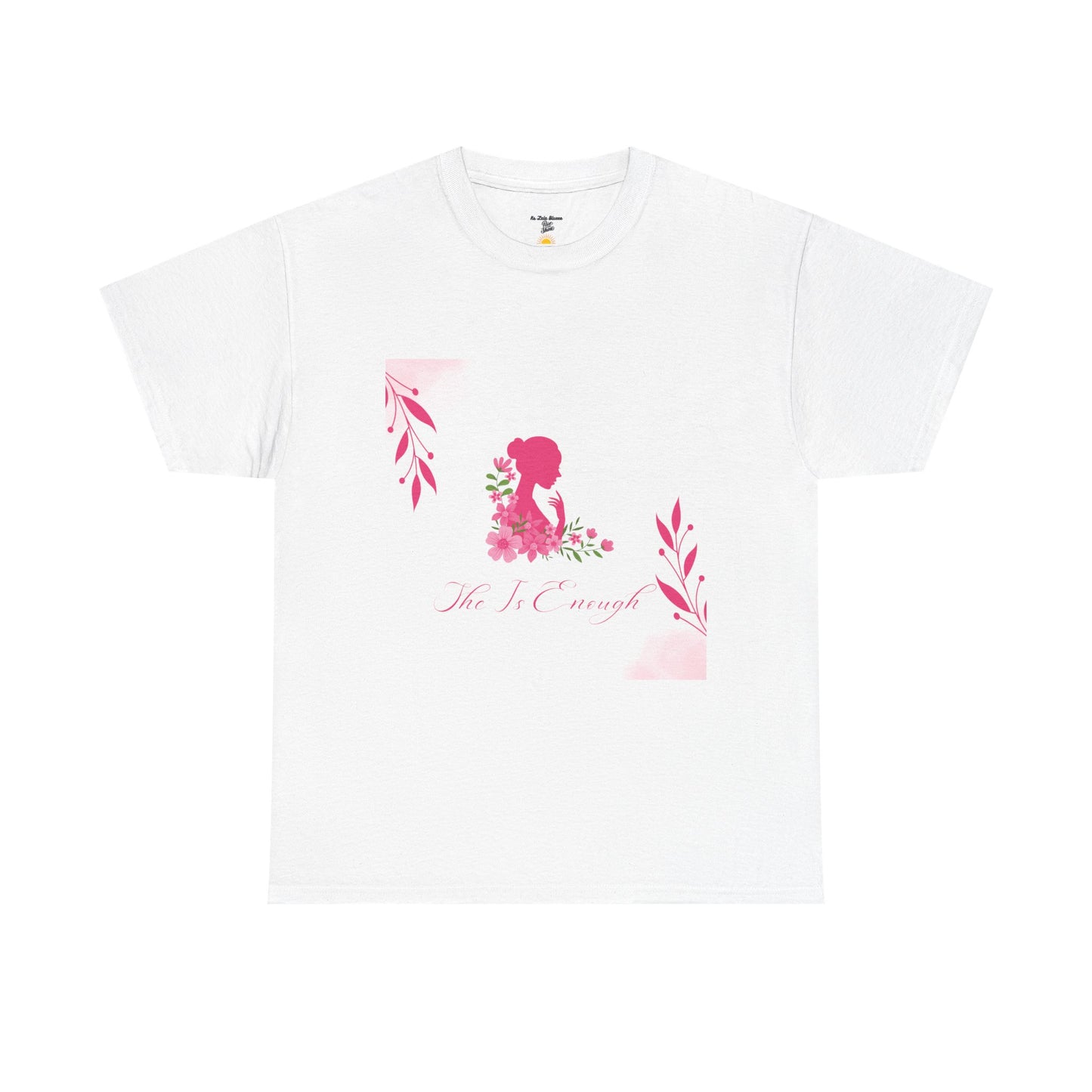 Floral Silhouette Tee — "She Is Enough" Inspirational Women's Shirt