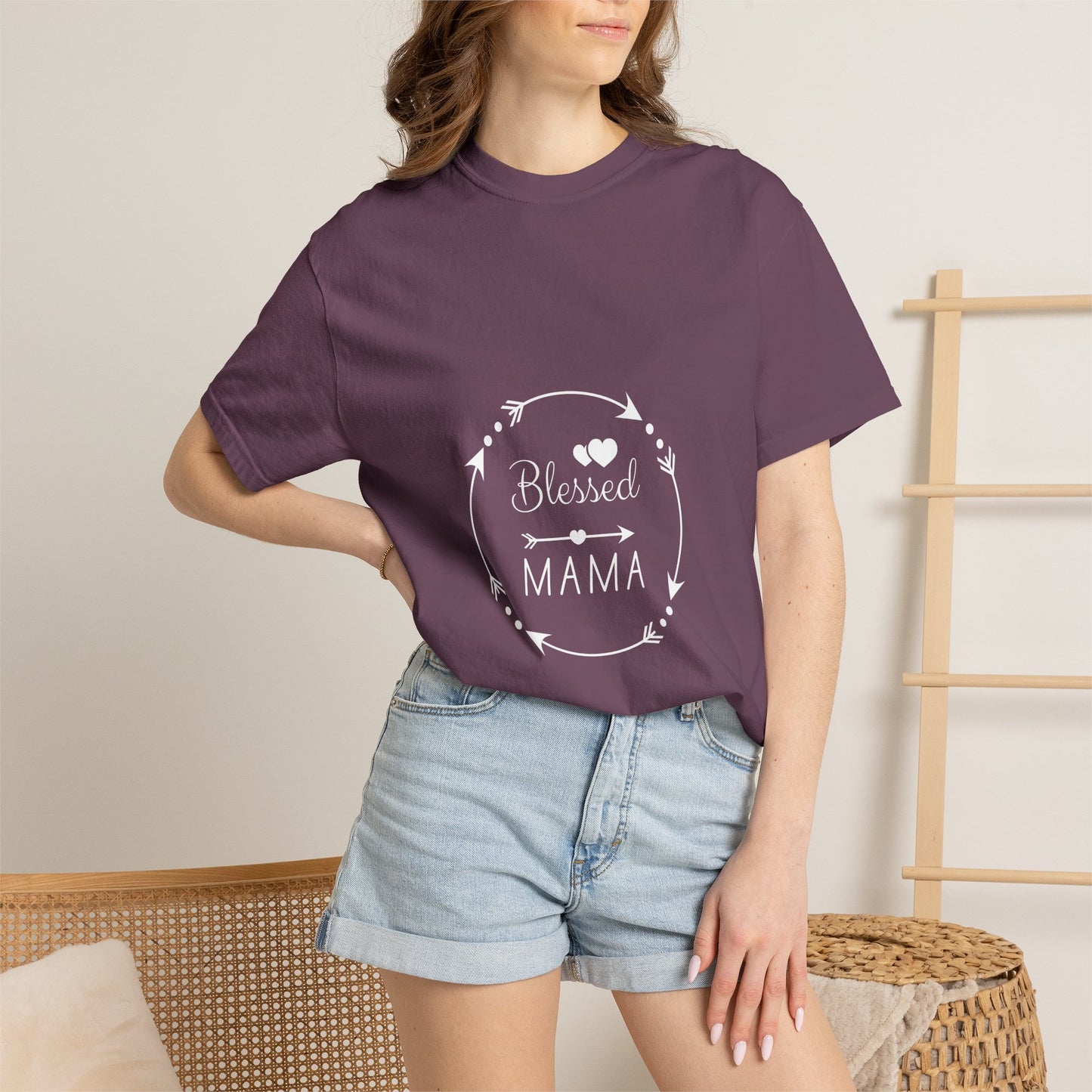 Blessed Mama T-Shirt – Floral Wreath Mother's Day Gift