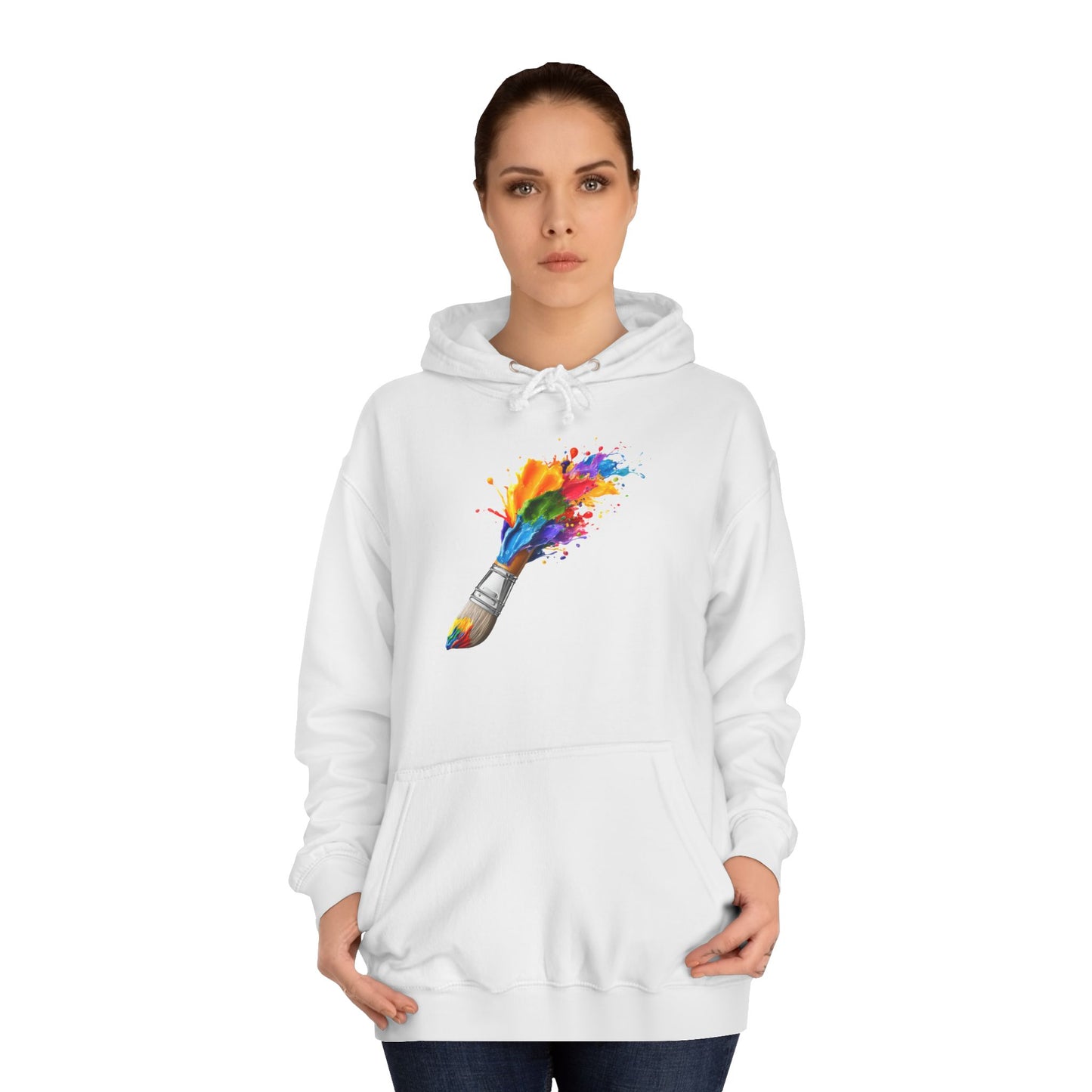 Artist Paintbrush Hoodie — Color Splash Creative Sweatshirt