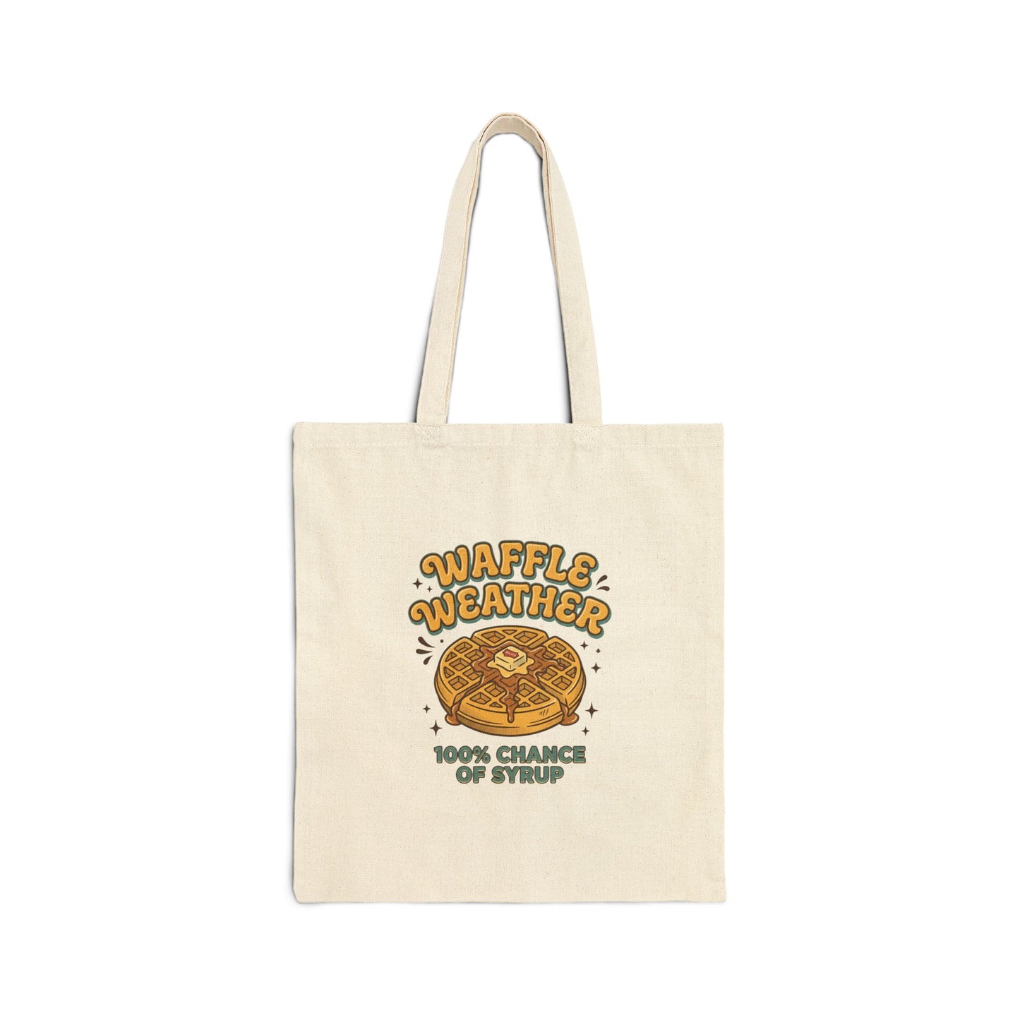 Waffle Weather Tote | Vintage Food Graphics, Retro Diner Breakfast Canvas