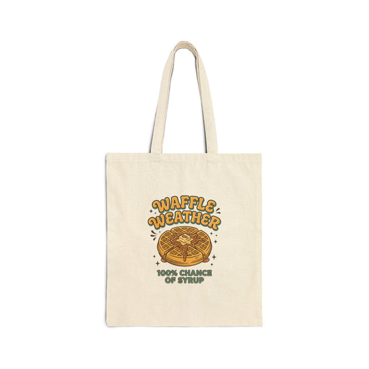 Waffle Weather Tote | Vintage Food Graphics, Retro Diner Breakfast Canvas