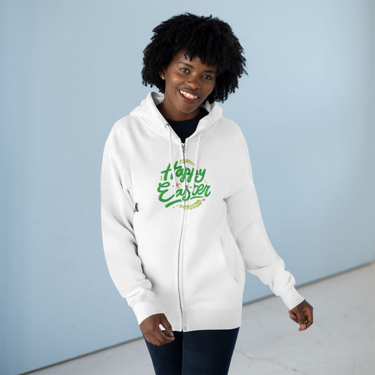 Happy Easter Unisex Zip Hoodie - Celebrate Spring in Style