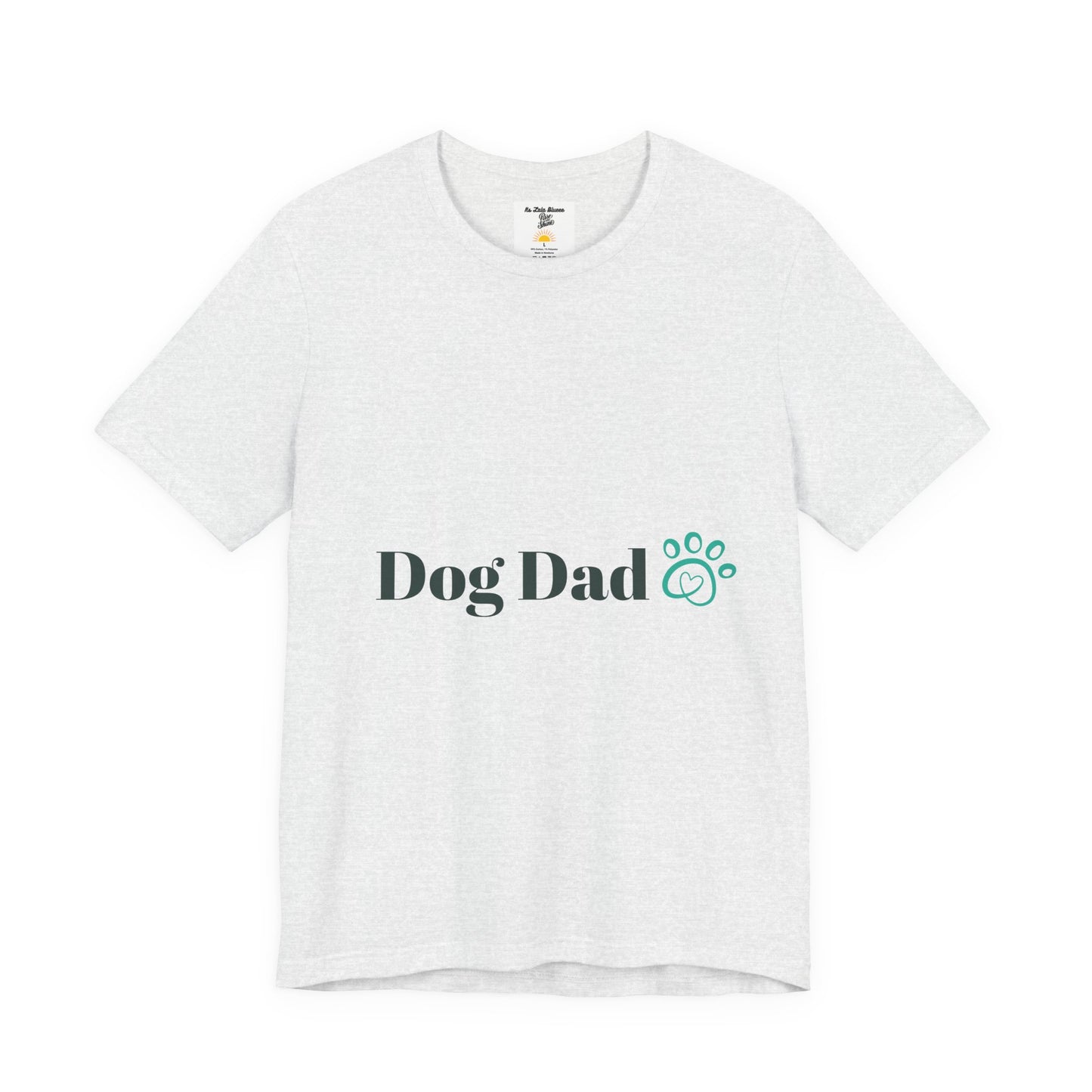 Dog Dad T-Shirt — ‘Dog Dad’ Text with Paw Print Tee