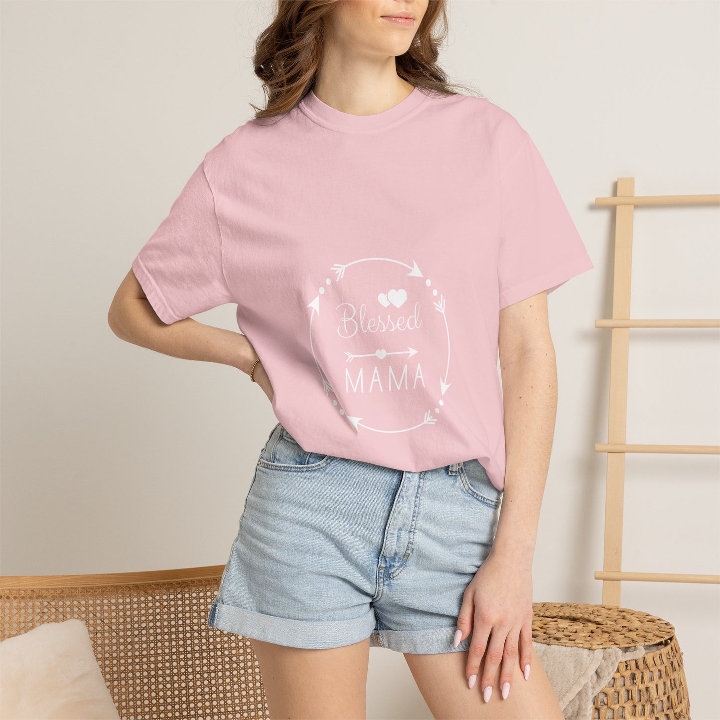 Blessed Mama T-Shirt – Floral Wreath Mother's Day Gift