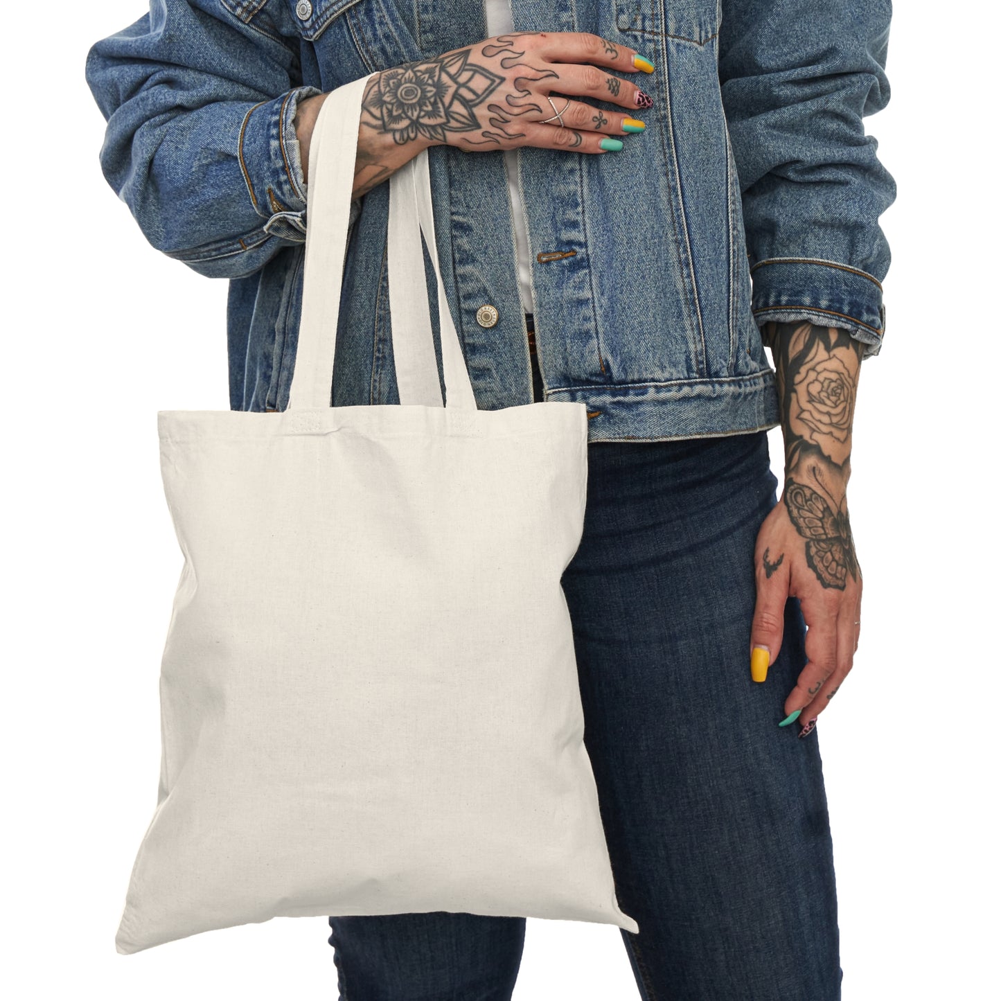 High Life Floral Tote Bag — Colorful Sunflower Canvas Grocery Tote