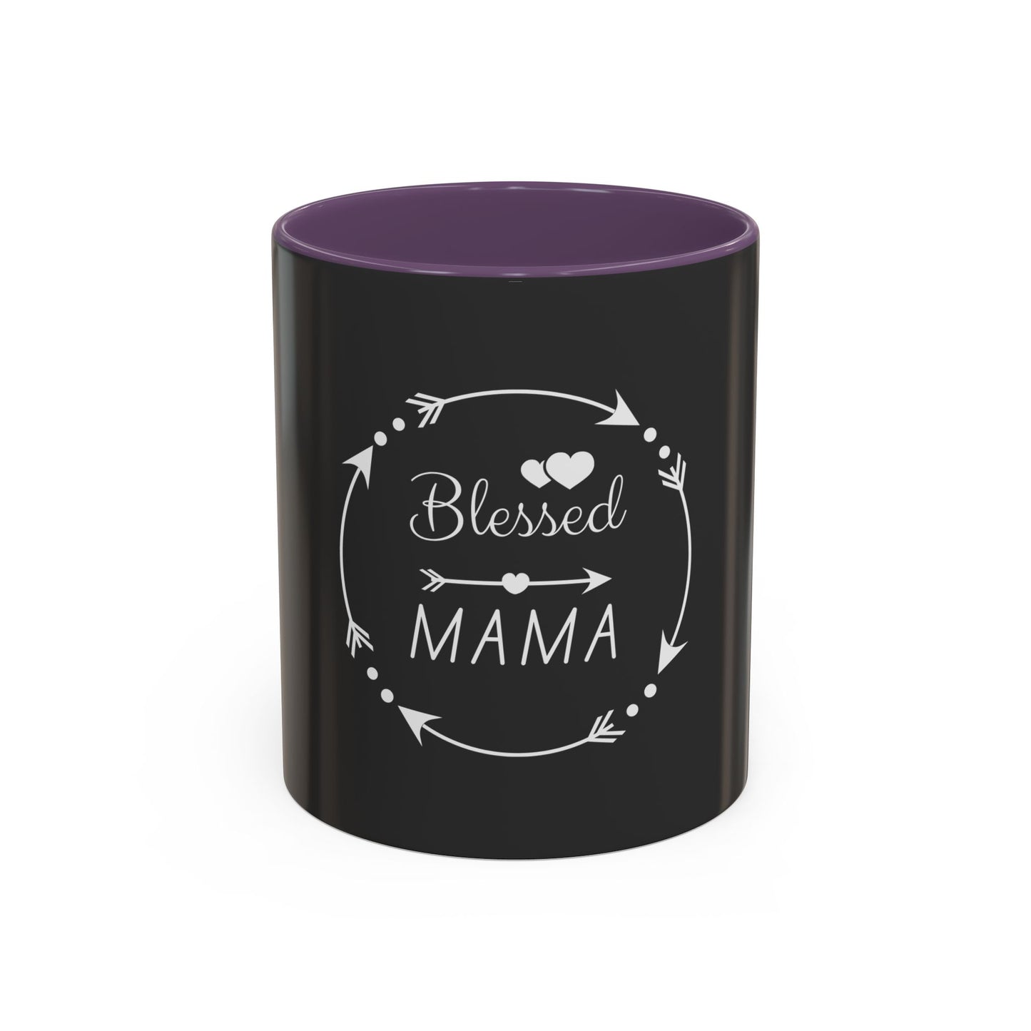 Blessed Mama Accent Coffee Mug – Black 11/15oz Gift for Moms