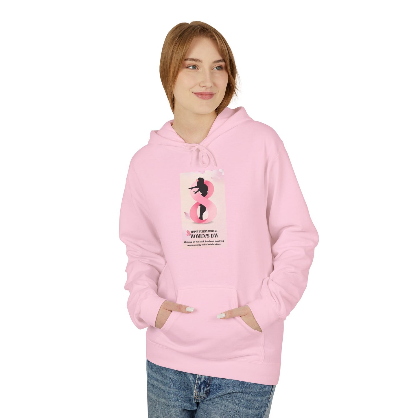 Hoodie - Pink Floral ‘Women’s Day’ Illustration Pullover