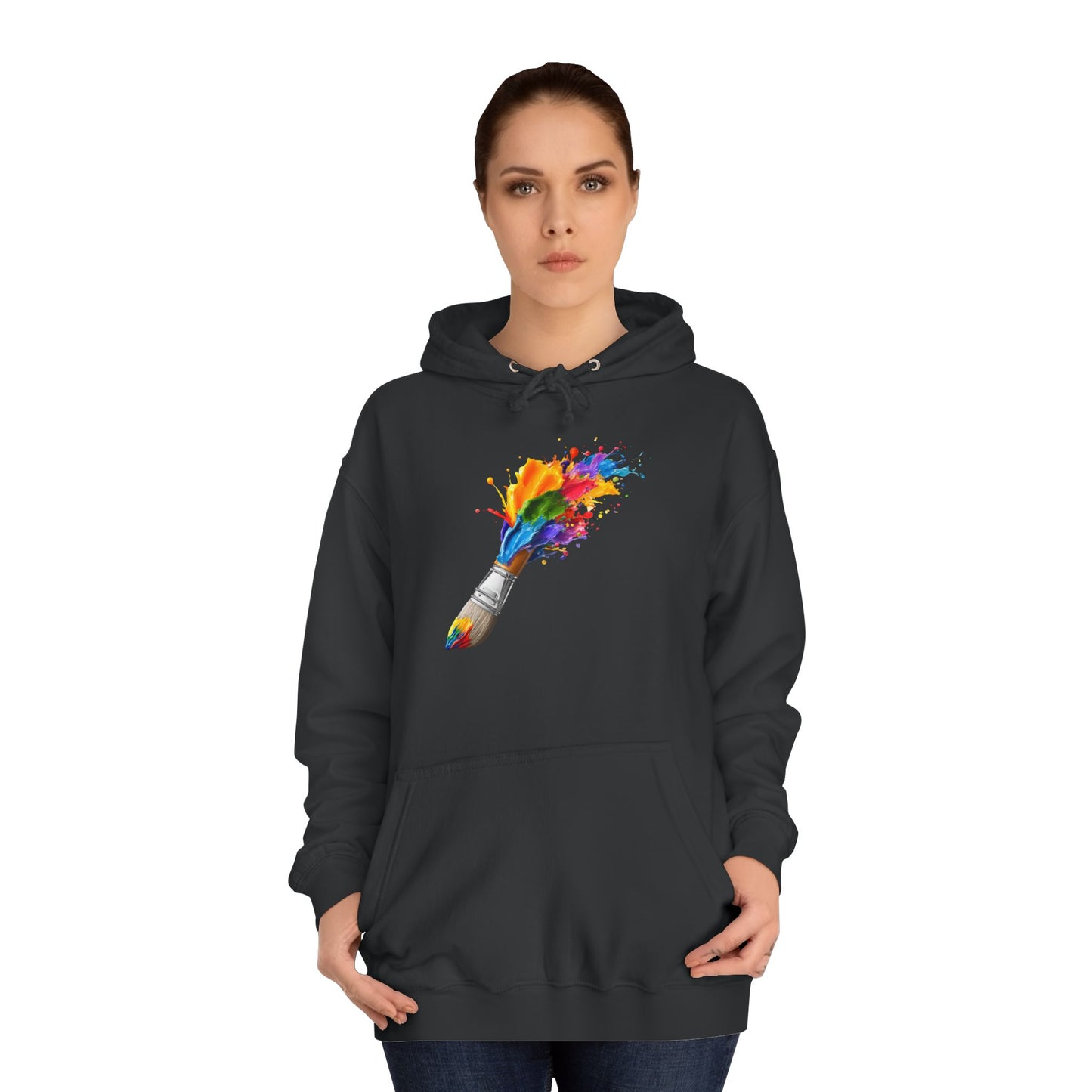 Artist Paintbrush Hoodie — Color Splash Creative Sweatshirt
