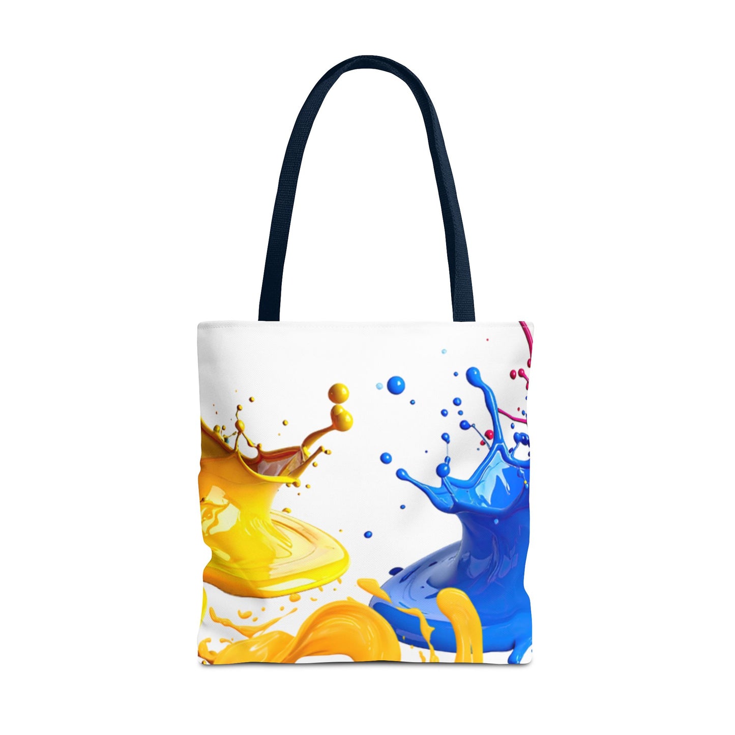 Color Splash Tote Bag – Vibrant Blue & Yellow Paint Splash All-Over Print