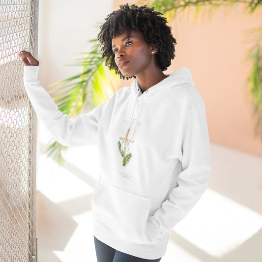 Faith Cross Hoodie — Minimal Christian Palm Design