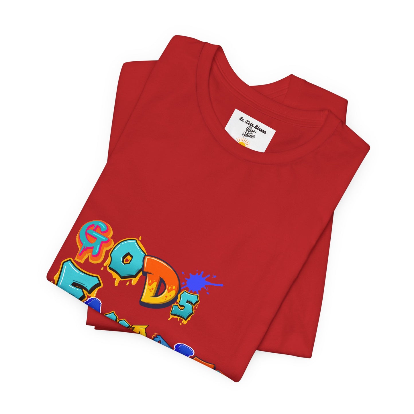 God's Favorite Graphic Tee — Colorful Handwritten Faith Shirt