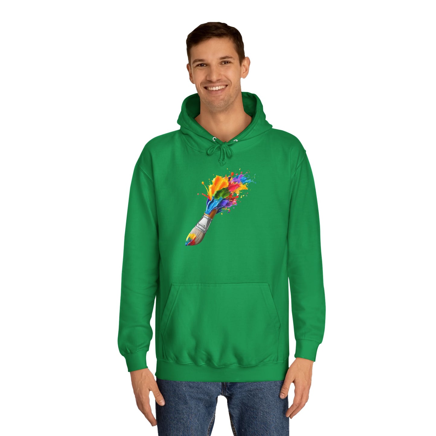 Artist Paintbrush Hoodie — Color Splash Creative Sweatshirt