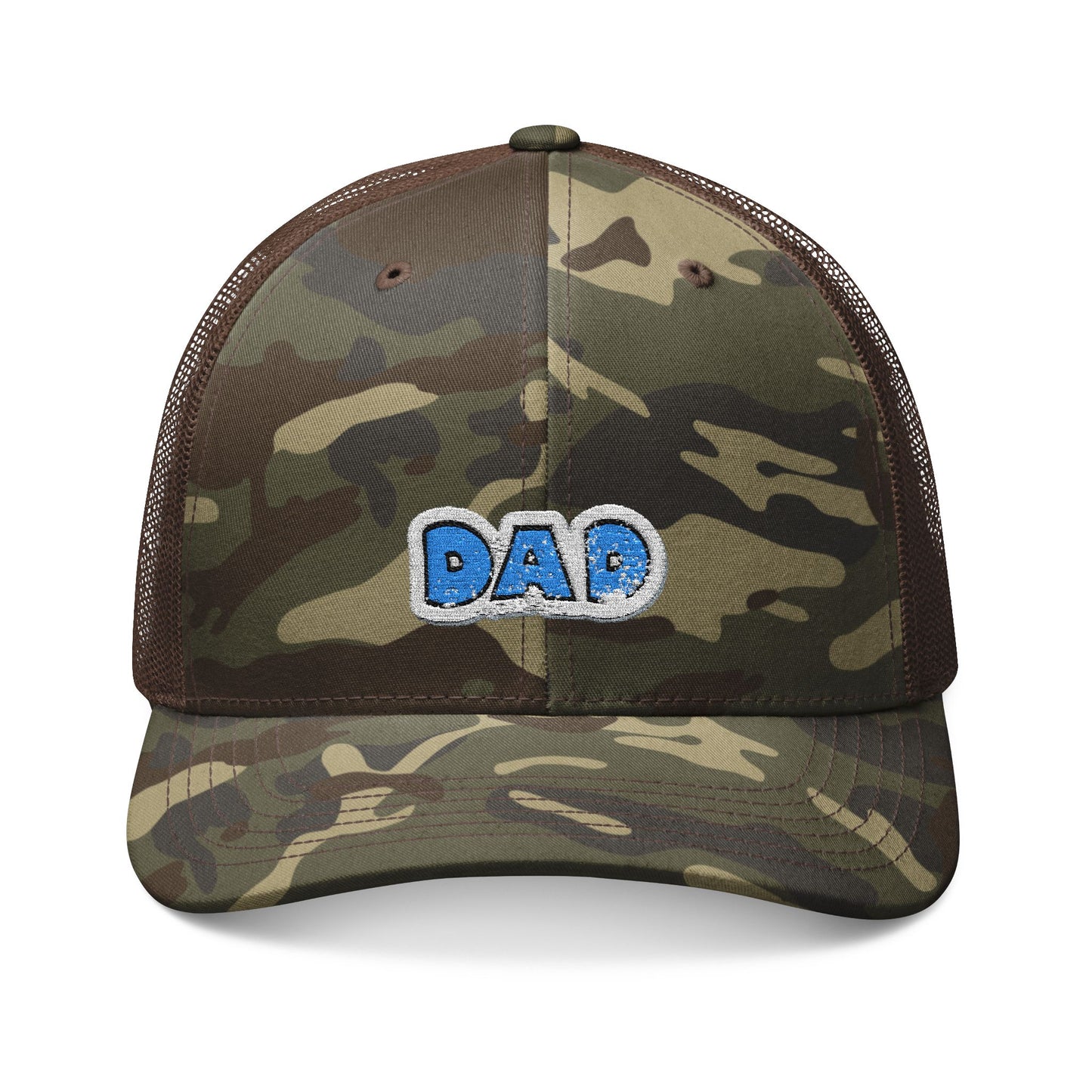 Camouflage Trucker Hat — Embroidered "DAD" Patch