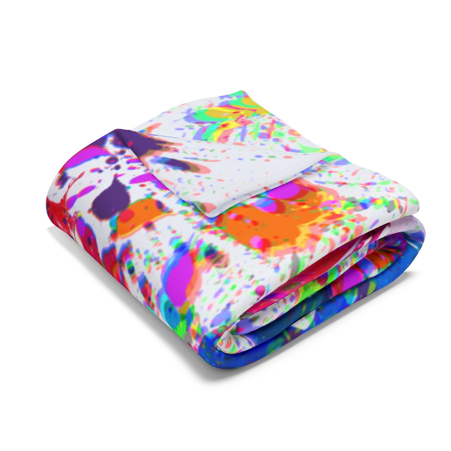 Arctic Fleece Blanket — Vibrant Abstract Paint Splash Throw