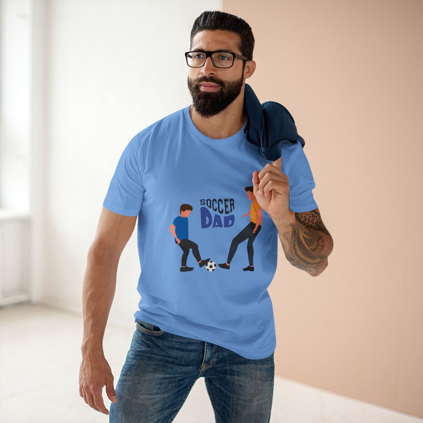 Soccer Dad T‑Shirt — Father & Child Playing Soccer Graphic Tee