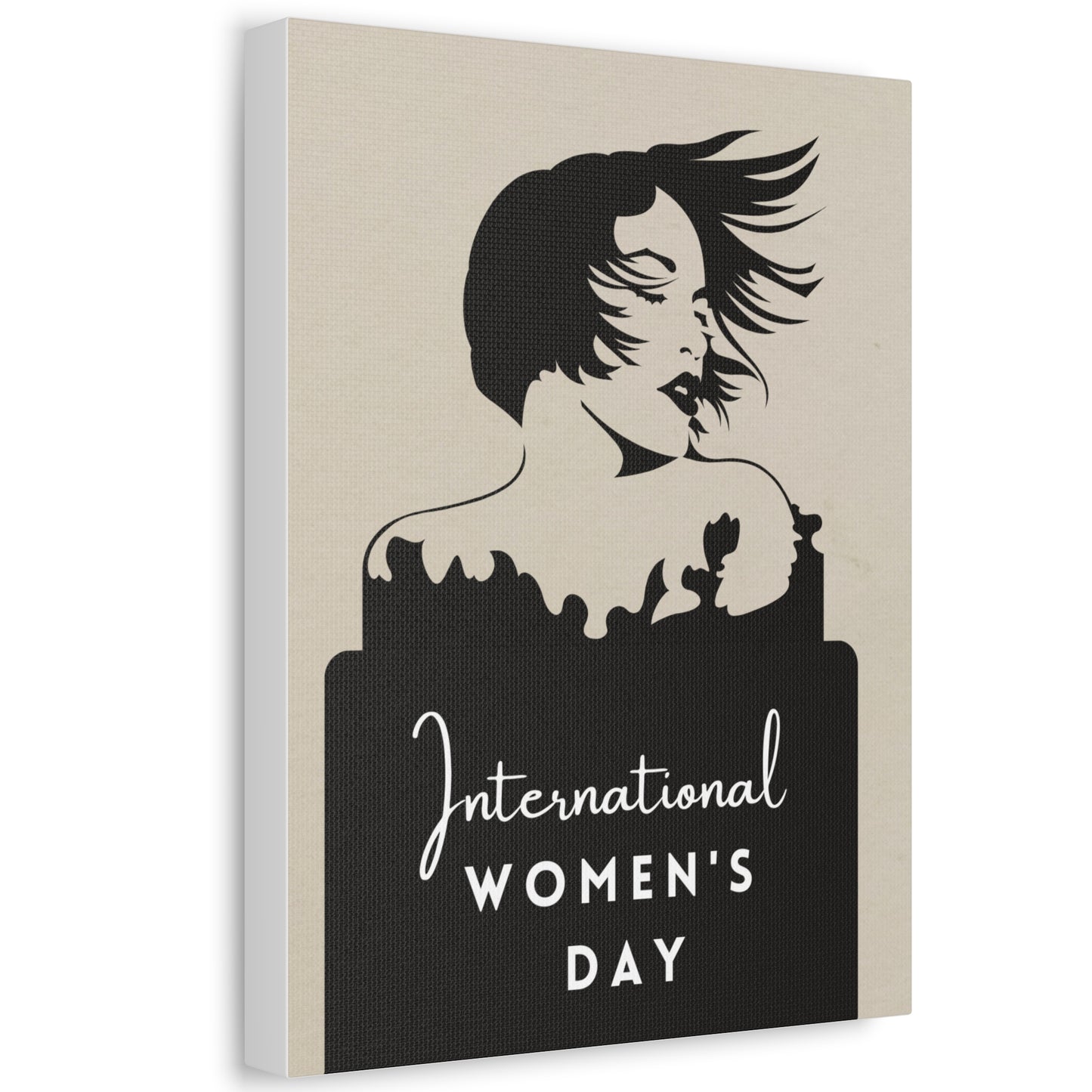 International Women’s Day Canvas Wall Art — Feminine Silhouette Stretched Canvas