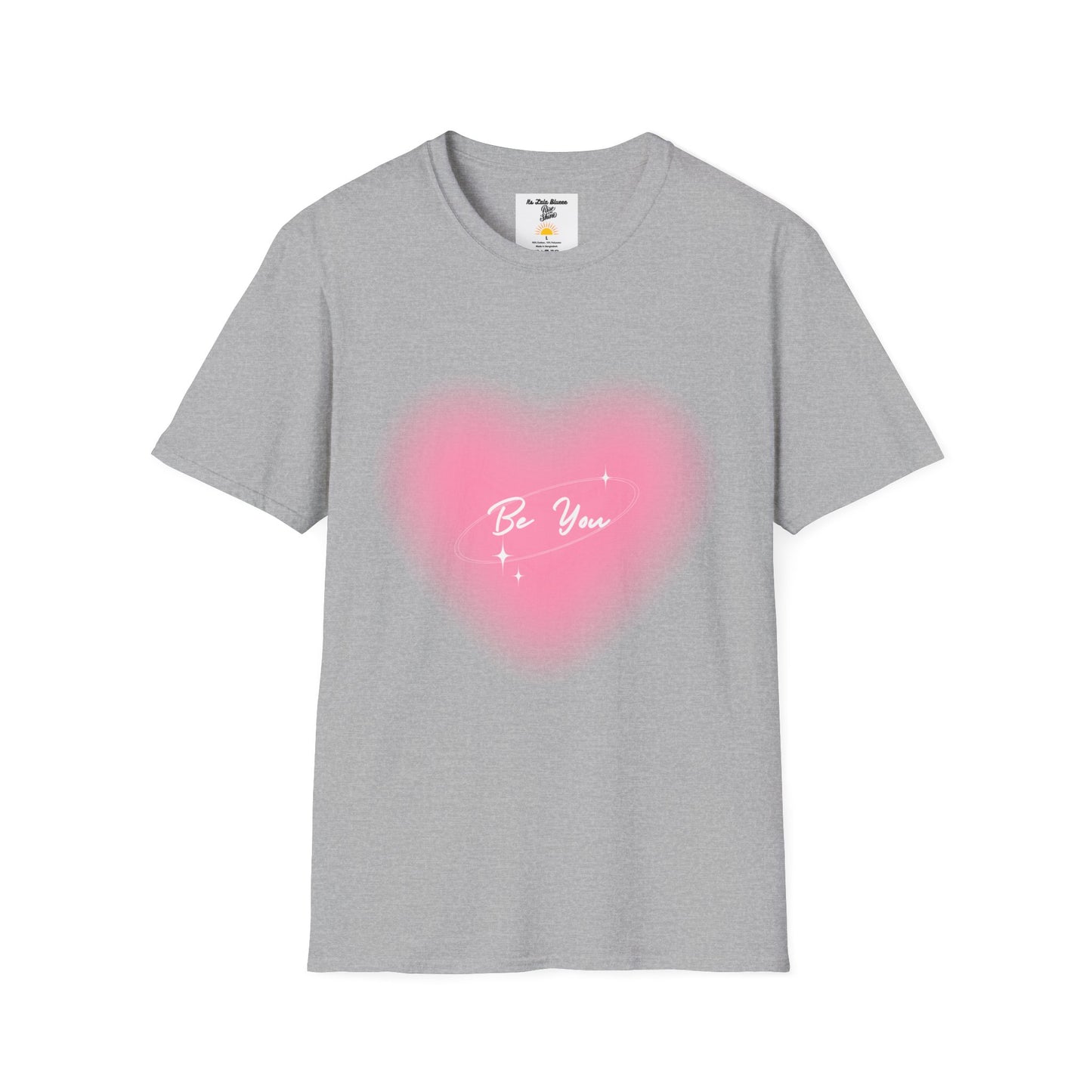 Heart Graphic T-Shirt — Pink “Be You” Inspirational Tee