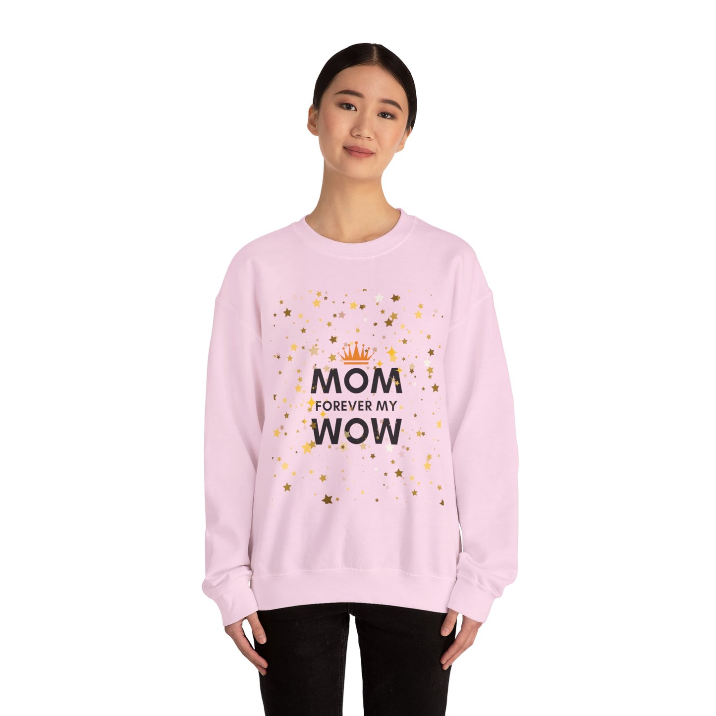 Mom Forever My Wow Crewneck Sweatshirt — Mother's Day Gift, Sparkle Crown Design