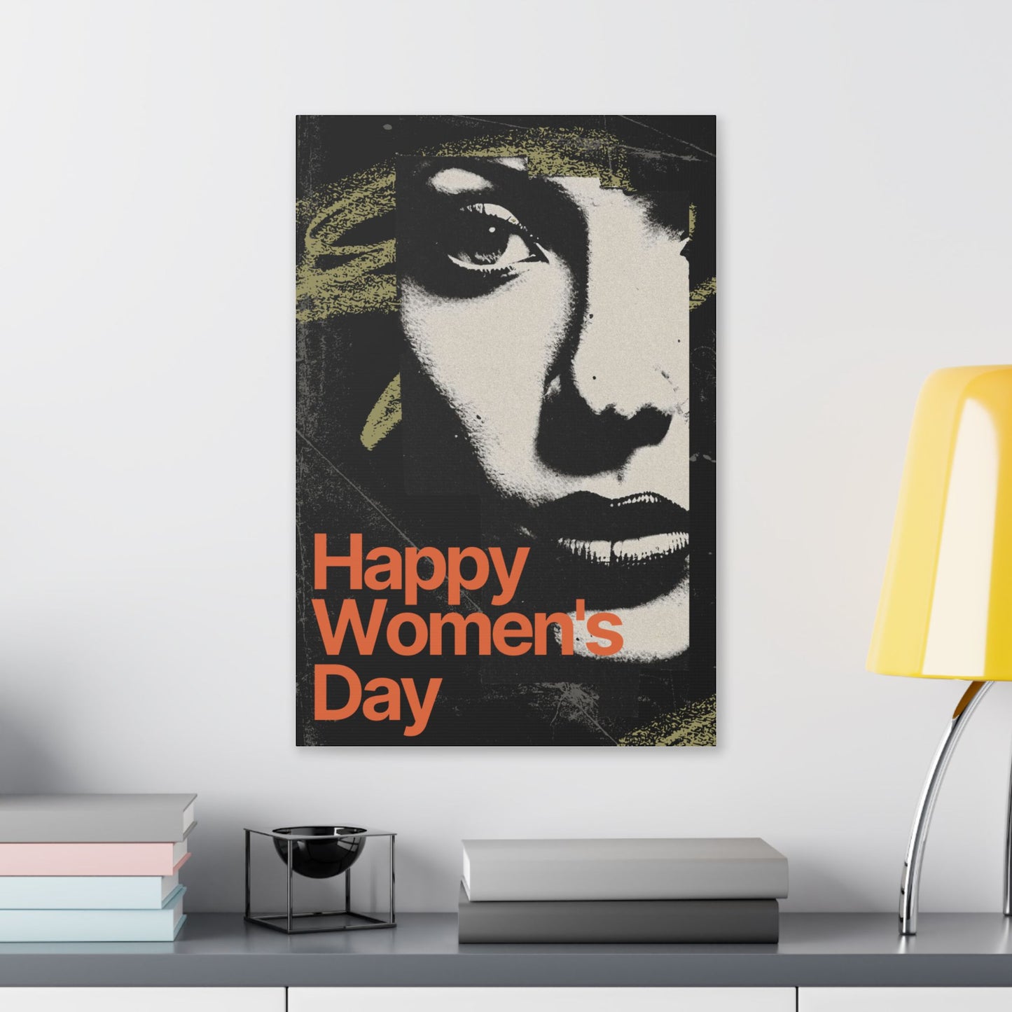 Women's Day Canvas Art - 'Happy Women's Day' Portrait Stretched Canvas