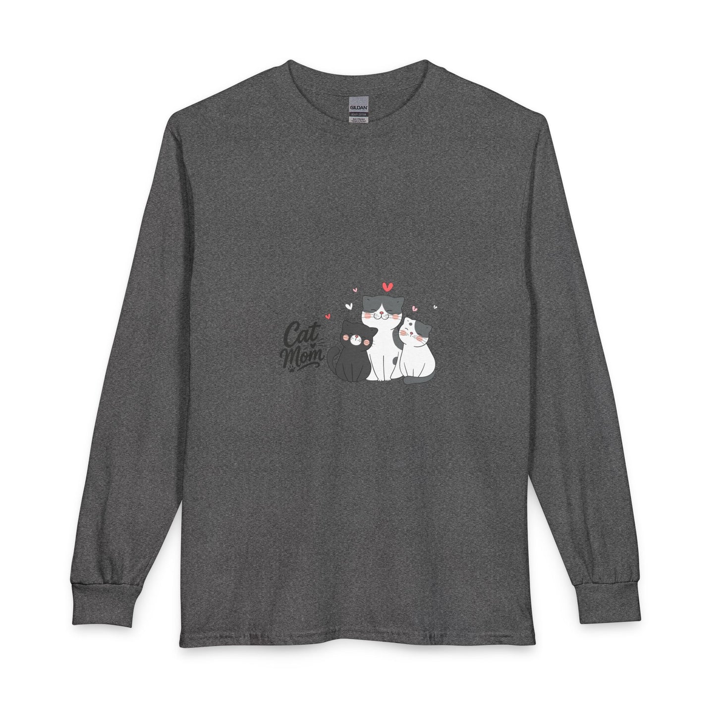 Cat Mom Long Sleeve Tee — Cute Cat Family Graphic Shirt