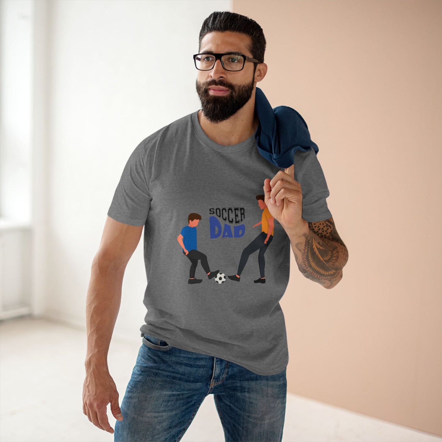 Soccer Dad T‑Shirt — Father & Child Playing Soccer Graphic Tee