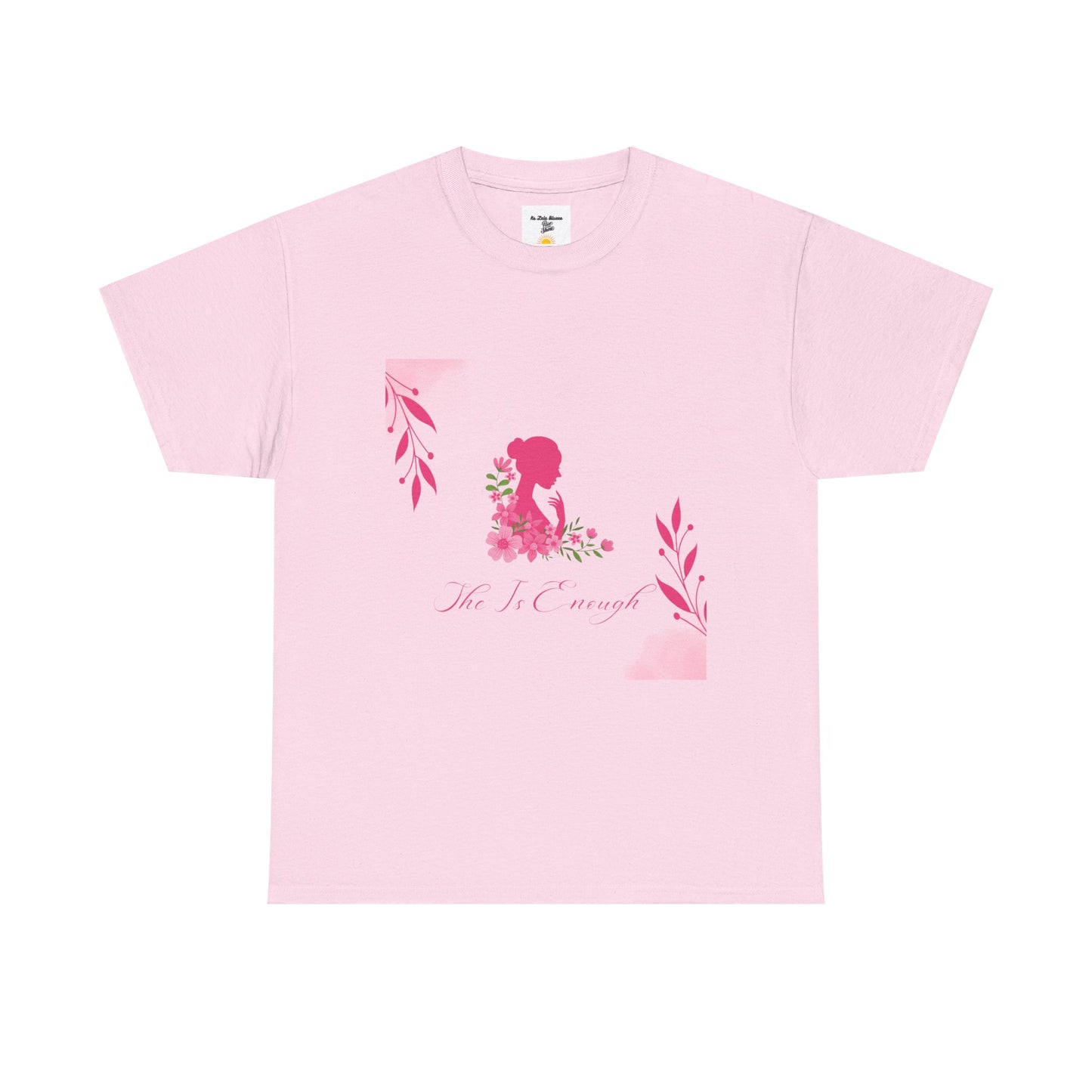 Floral Silhouette Tee — "She Is Enough" Inspirational Women's Shirt