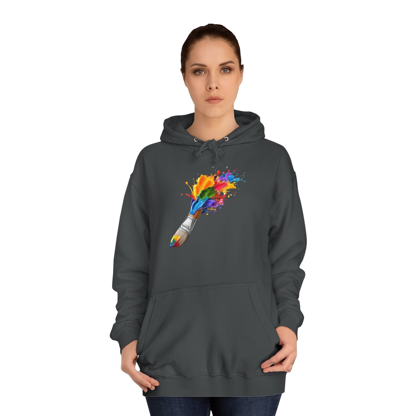 Artist Paintbrush Hoodie — Color Splash Creative Sweatshirt