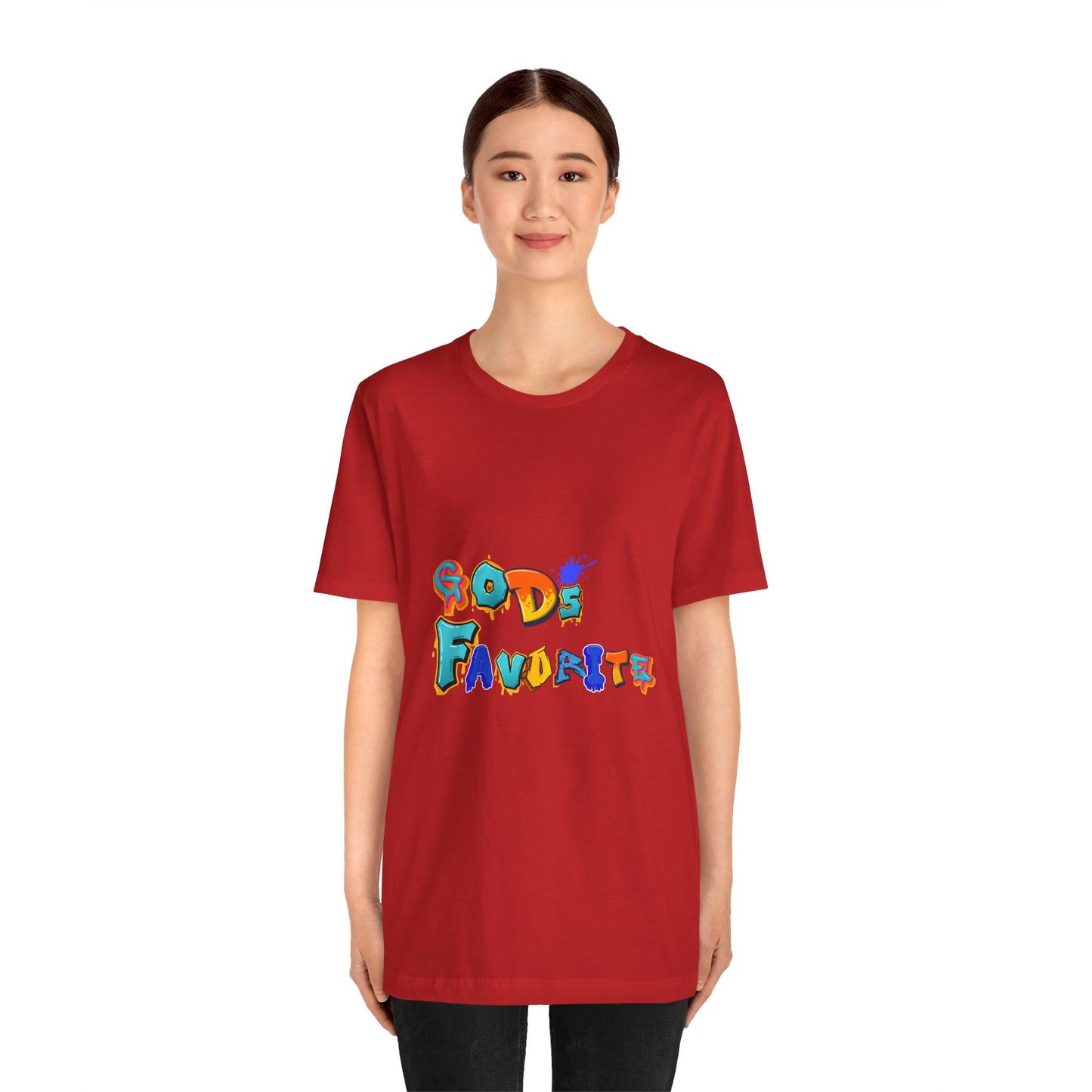 God's Favorite Graphic Tee — Colorful Handwritten Faith Shirt
