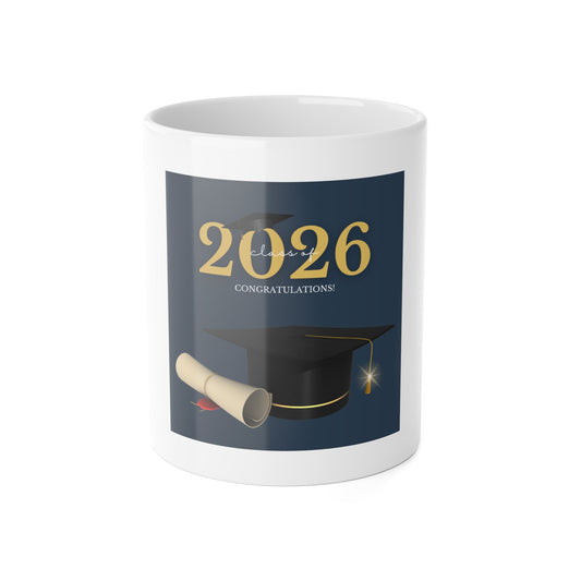 2026 Graduation Mug – Class of 2026 Cap & Diploma Ceramic Coffee Cup