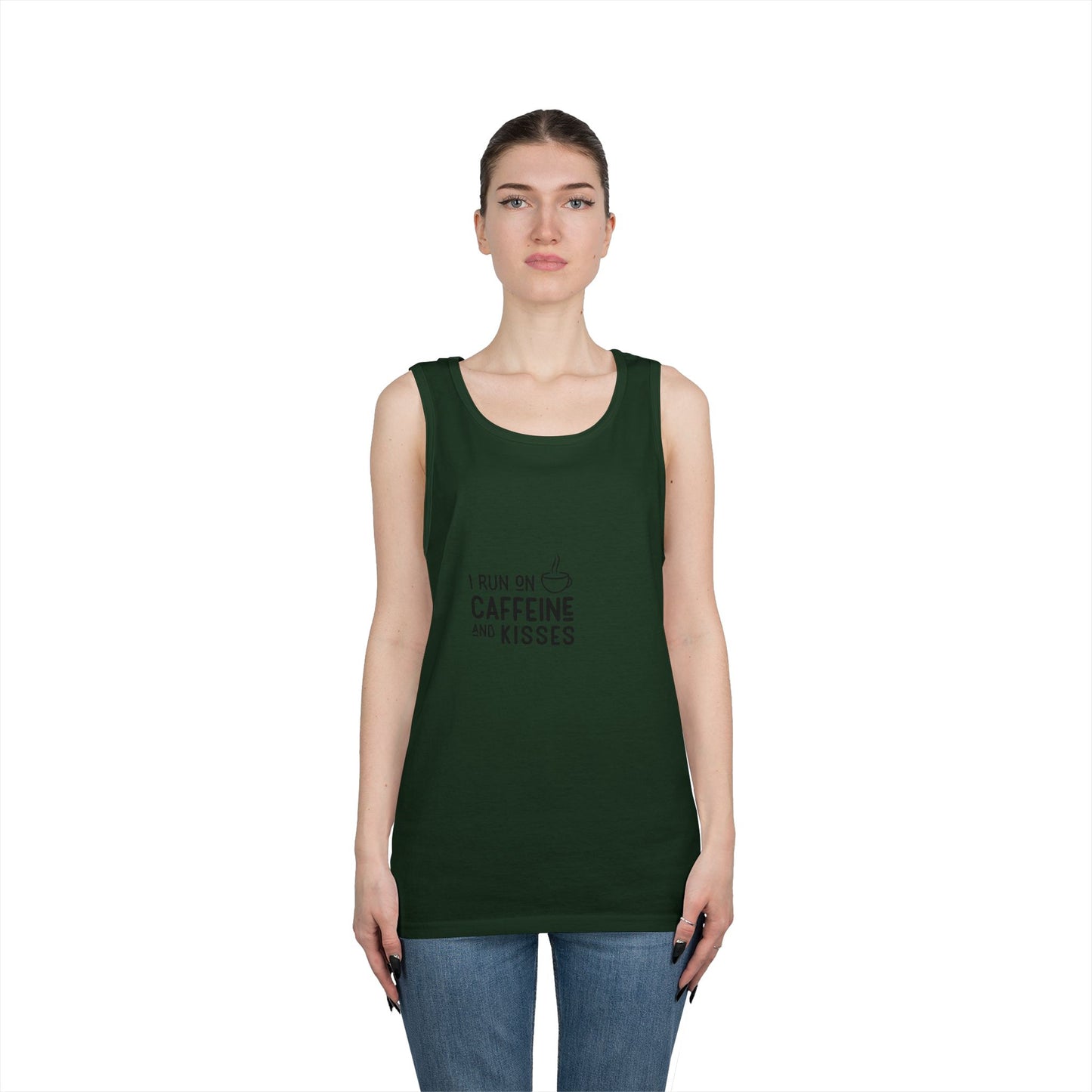 Caffeine & Kisses Tank Top — Cute Coffee Lover Shirt