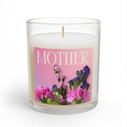 Mother Floral Glass Candle — 11oz Pink Bouquet Scented Candle for Mother's Day