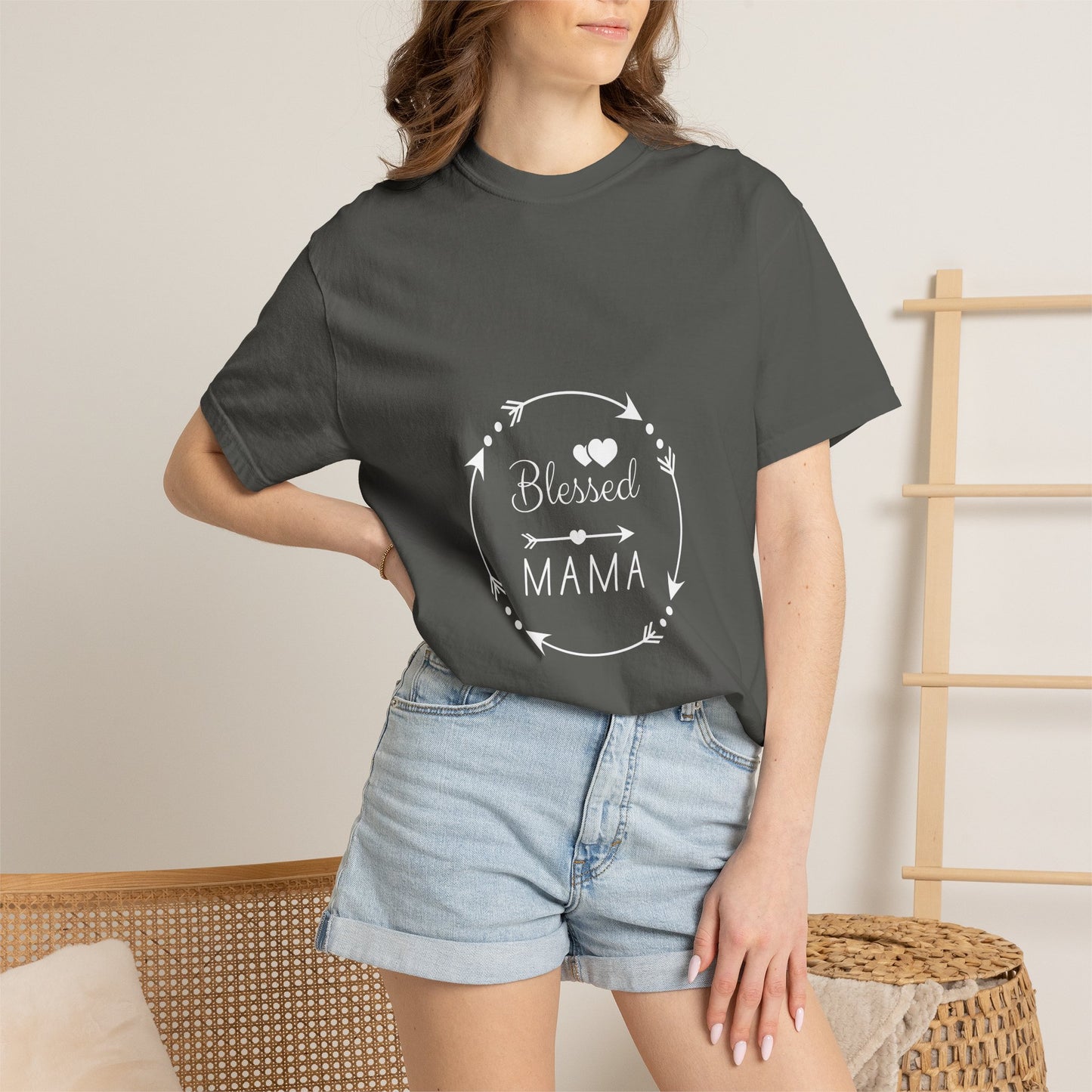 Blessed Mama T-Shirt – Floral Wreath Mother's Day Gift