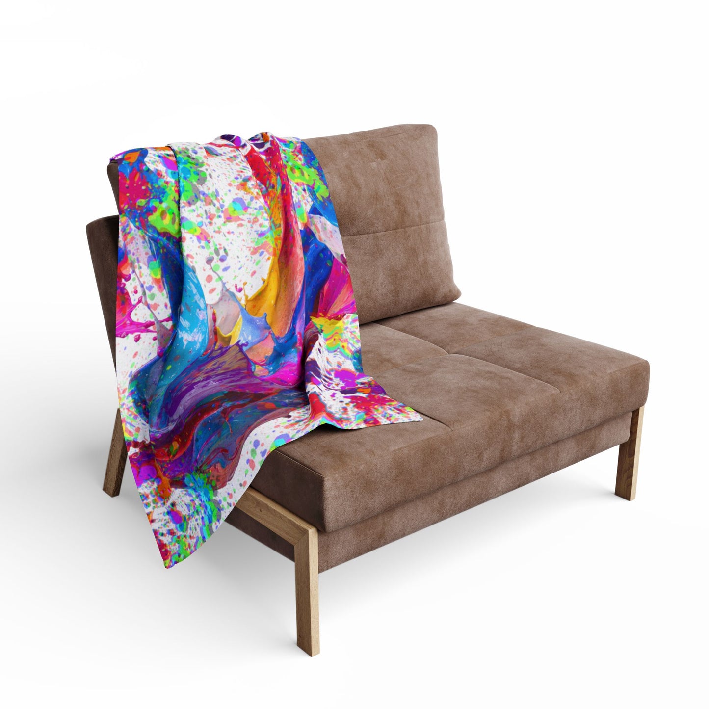 Arctic Fleece Blanket — Vibrant Abstract Paint Splash Throw