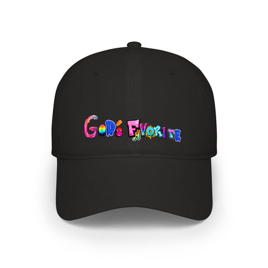 Low Profile Baseball Cap — Colorful "God's Favorite" Text Hat