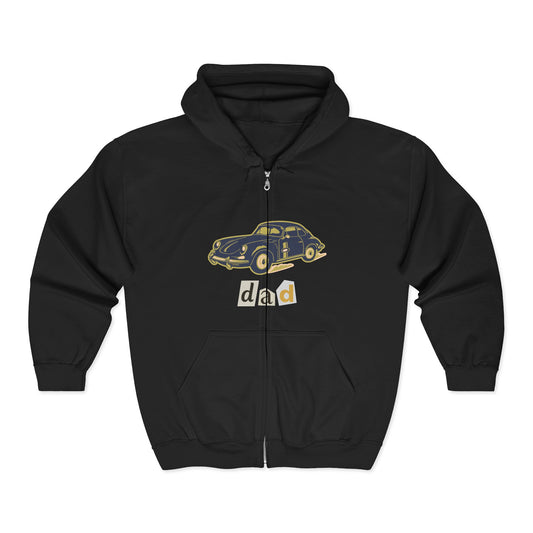 Vintage Beetle Zip Hoodie – 'dad' Car Graphic