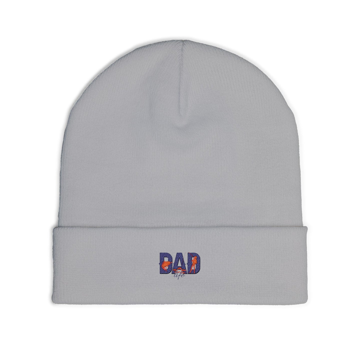 Embroidered 'DAD' Knit Beanie – Floral Accent Winter Hat for Fathers