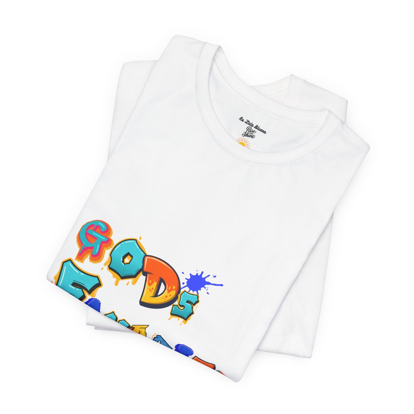 God's Favorite Graphic Tee — Colorful Handwritten Faith Shirt