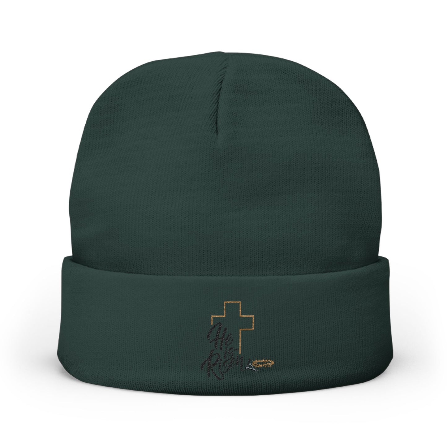 He Is Risen Embroidered Knit Beanie