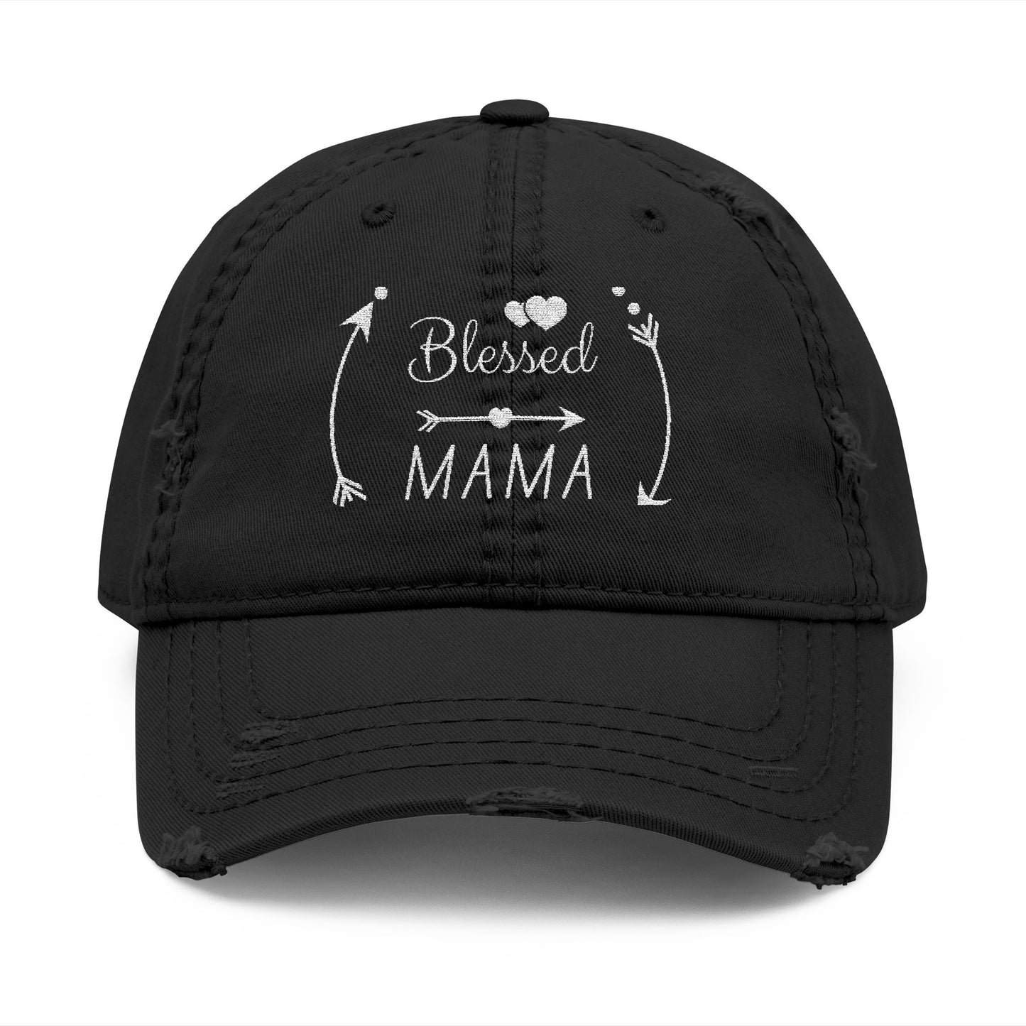 Blessed Mama Embroidered Distressed Dad Hat