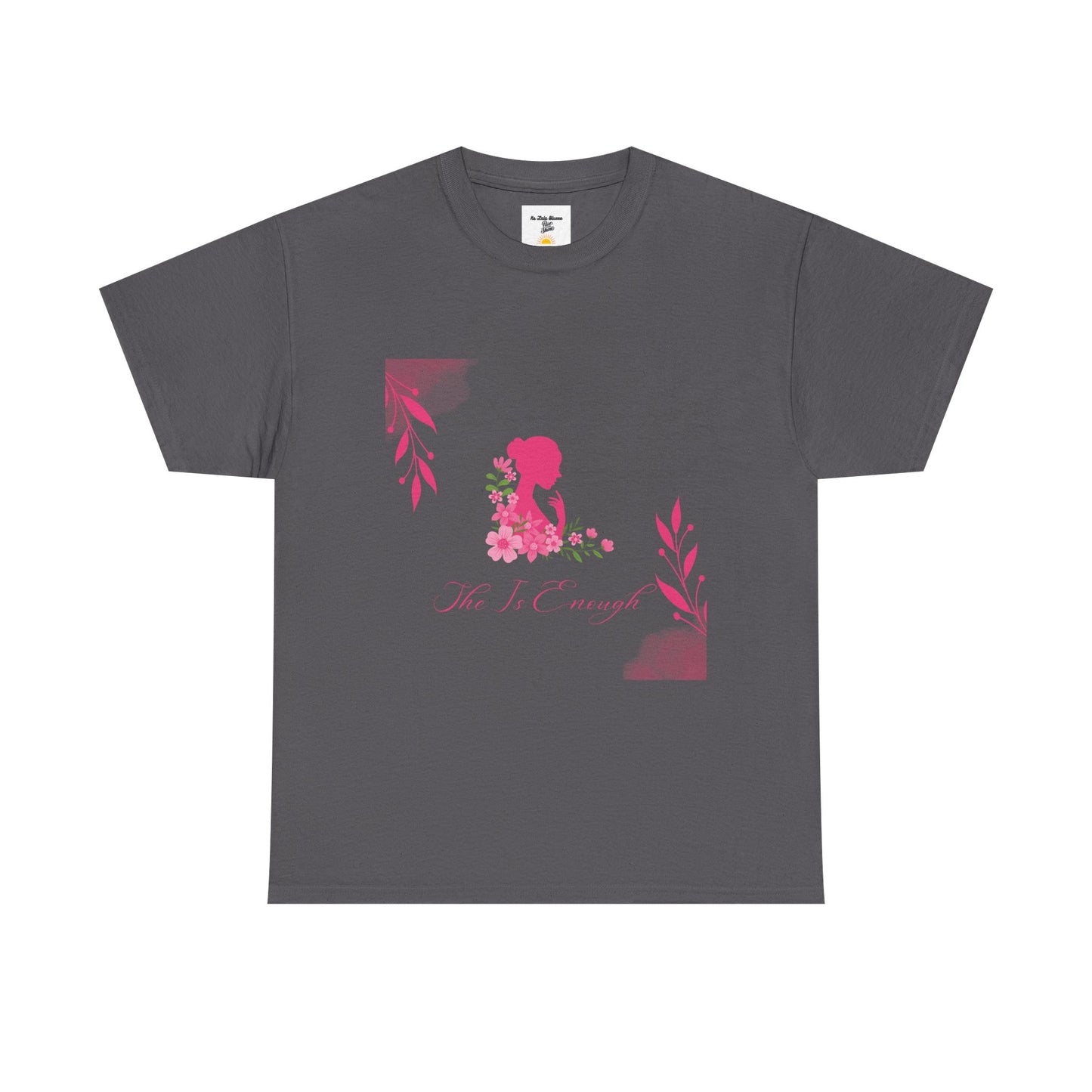 Floral Silhouette Tee — "She Is Enough" Inspirational Women's Shirt