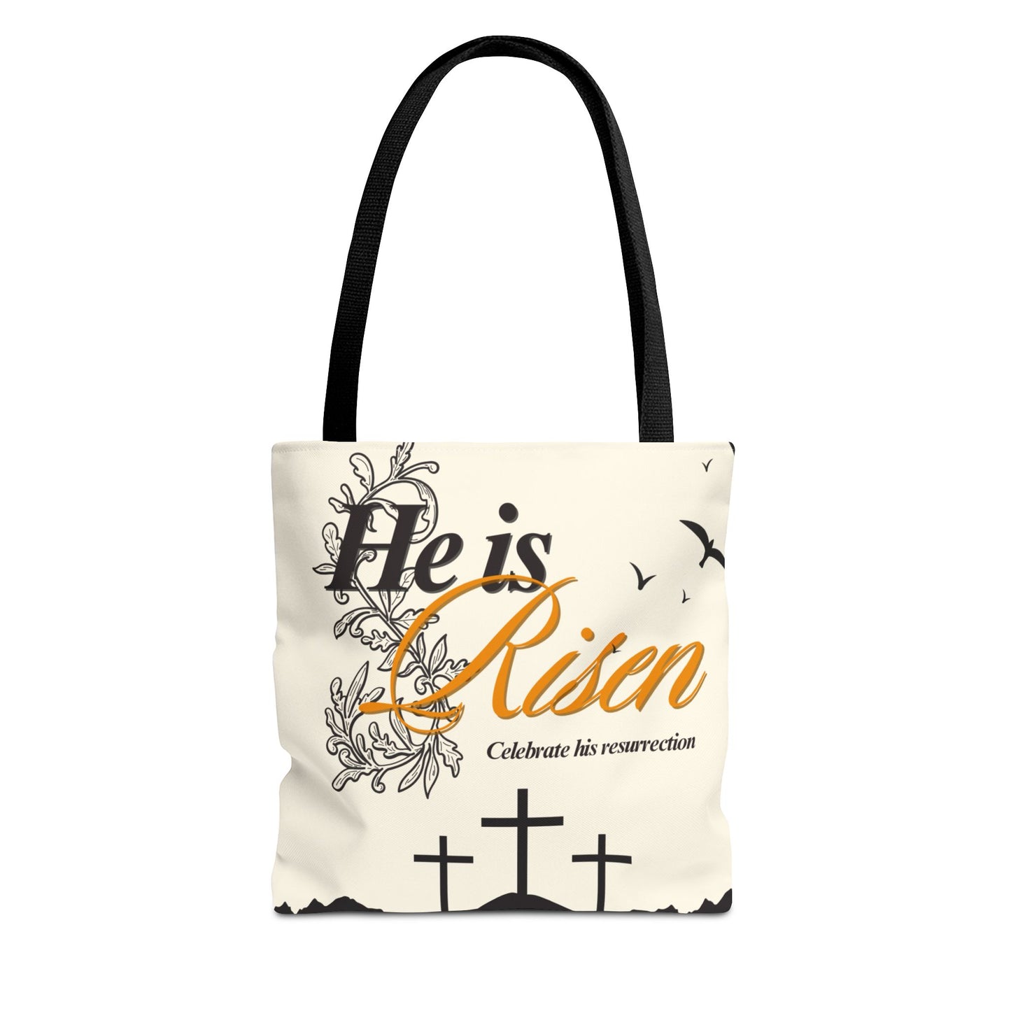 He Is Risen Easter Tote Bag — Christian Resurrection Canvas Tote