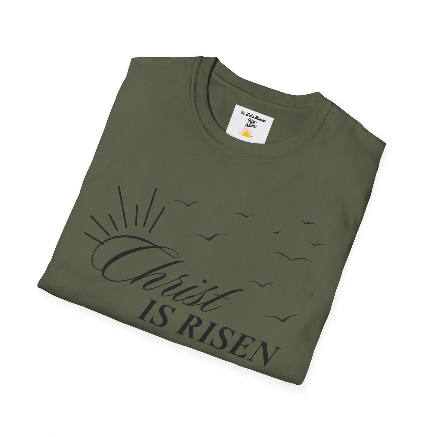 Christ Is Risen T-Shirt — Easter Christian Faith Tee with Crosses